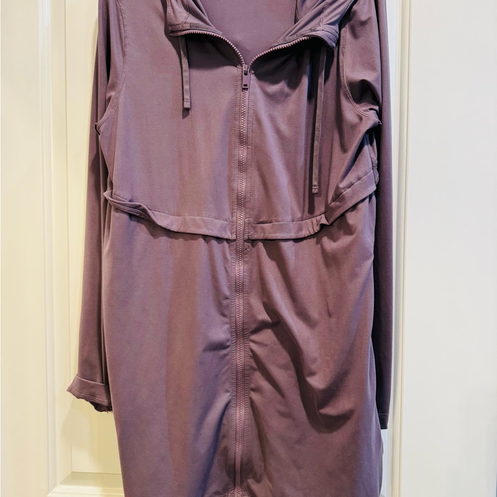 Women's Lightweight Zip-Front Hooded Coat - Purple